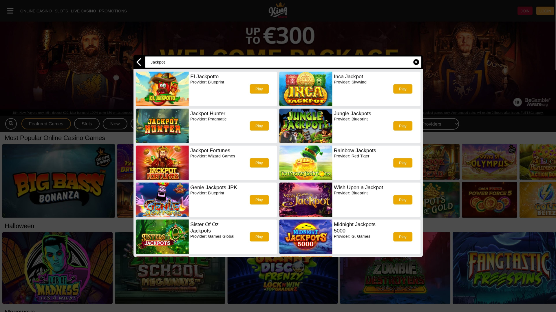 Jackpot de King Casino Ordinateur de bureau