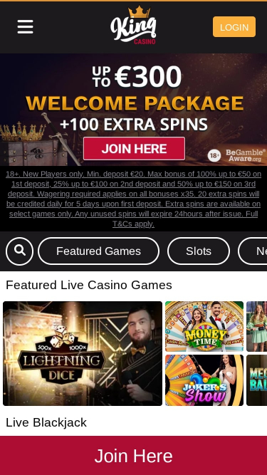 Croupier en direct de King Casino Mobile