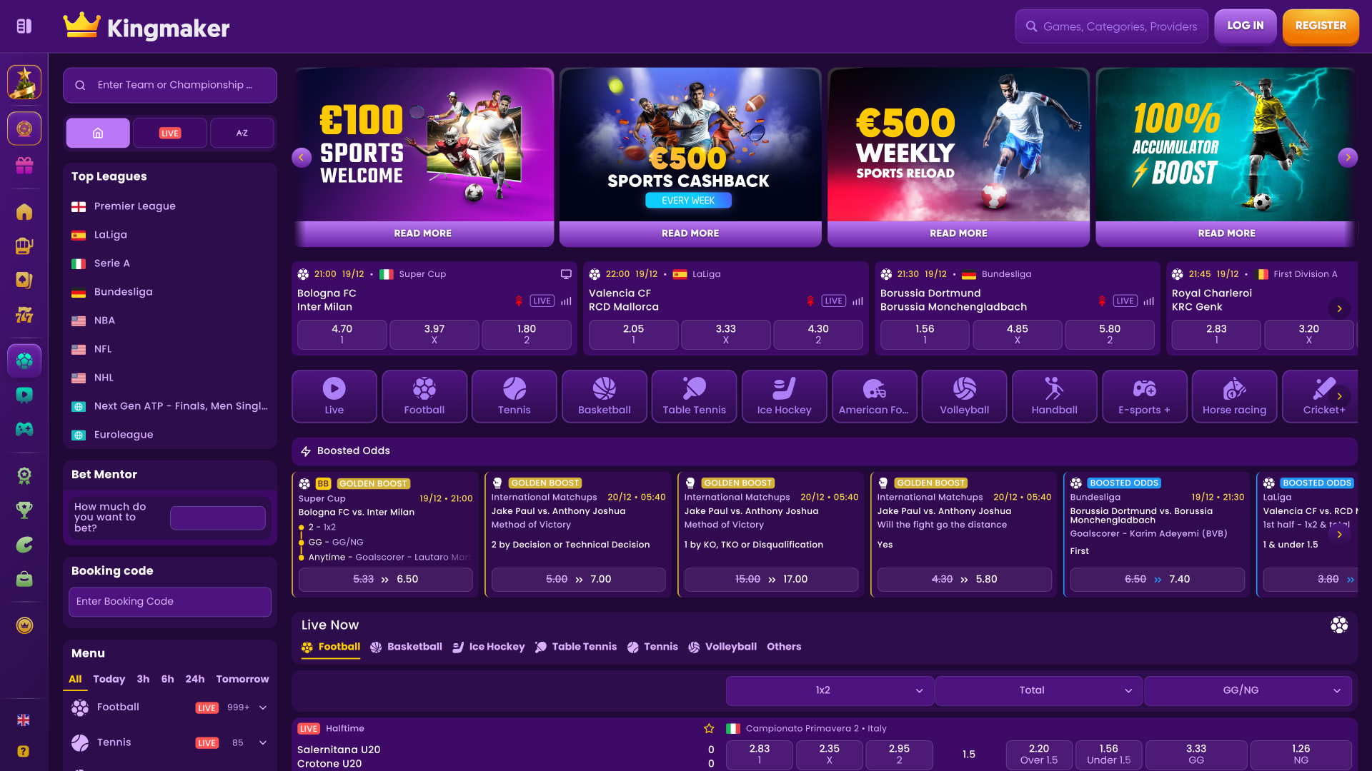 Kingmaker Casino Sports sur ordinateur