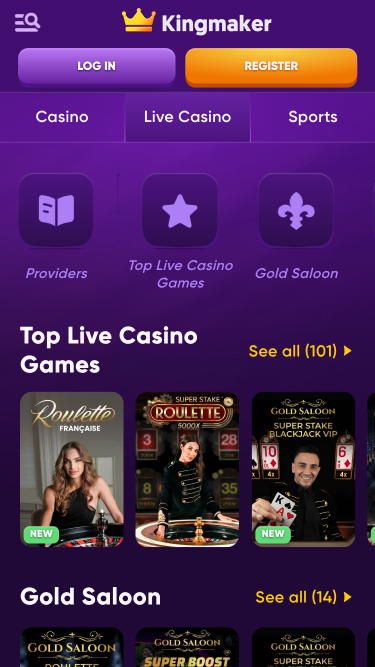 Kingmaker Casino Mobile Croupier en direct