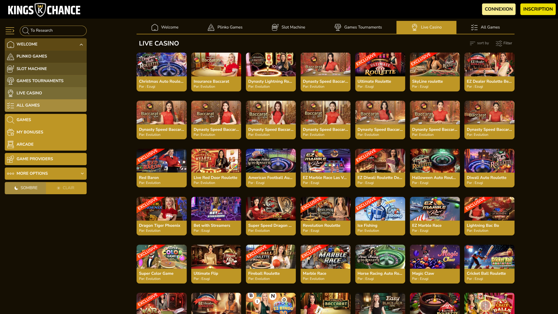 Kings Chance Casino Desktop Live-Dealer