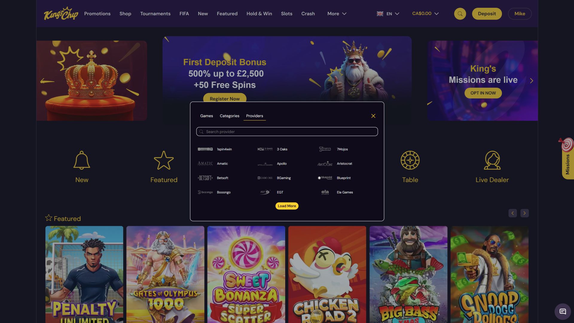 Développeurs du jeu de casino King's Chip pour ordinateur