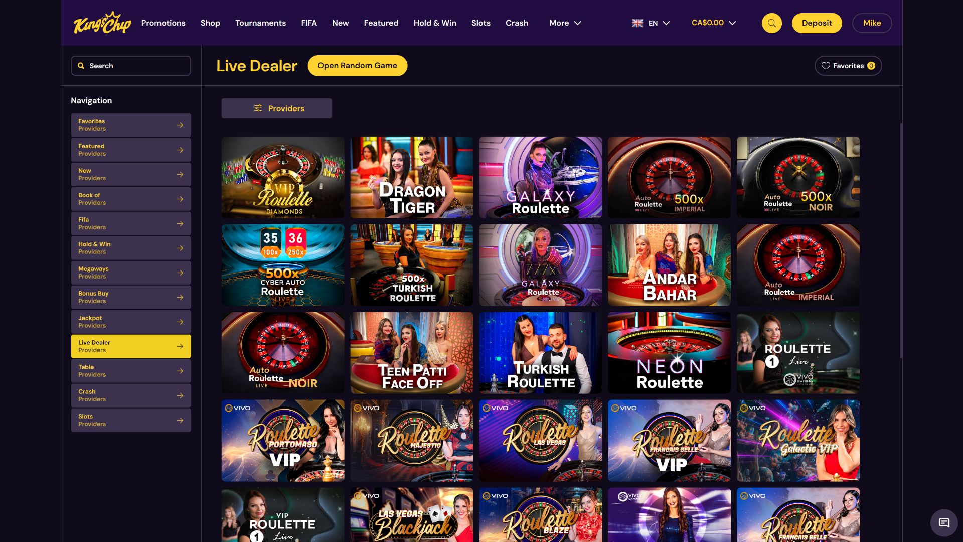 Casino King's Chip pour ordinateur avec croupier en direct