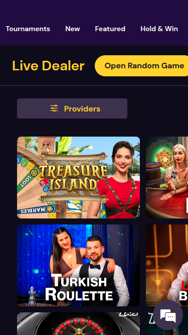 Screenshot del croupier dal vivo di King's Chip Casino per dispositivi mobili