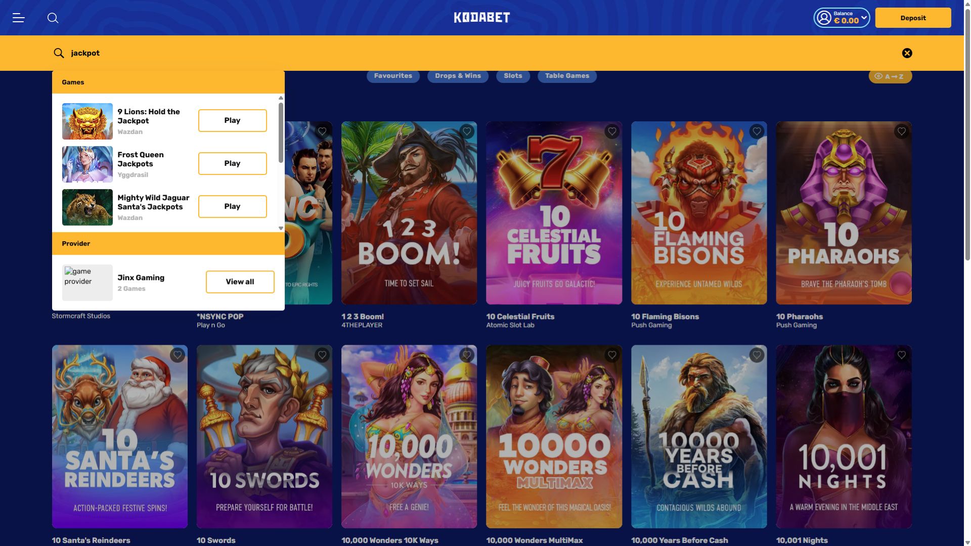 Premio mayor de escritorio de KodaBet Casino