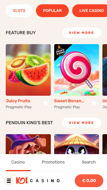 Koi Casino Mobile Games
