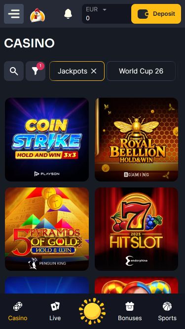 Jackpot mobile del casinò Koko.bet