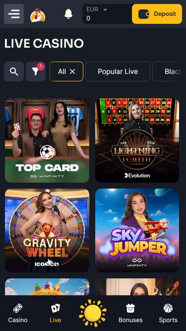 Live Dealer Mobile di Koko.bet Casino
