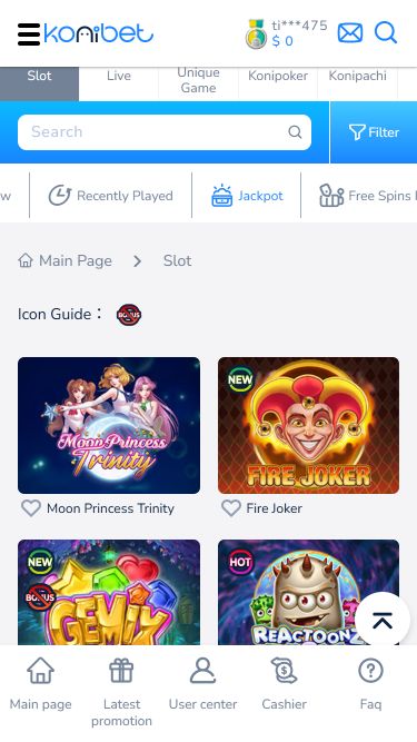 Konibet Casino Mobile Jackpot