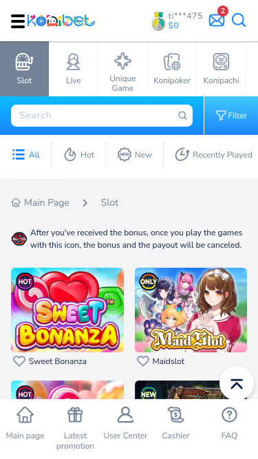 Jeux mobiles de casino Konibet