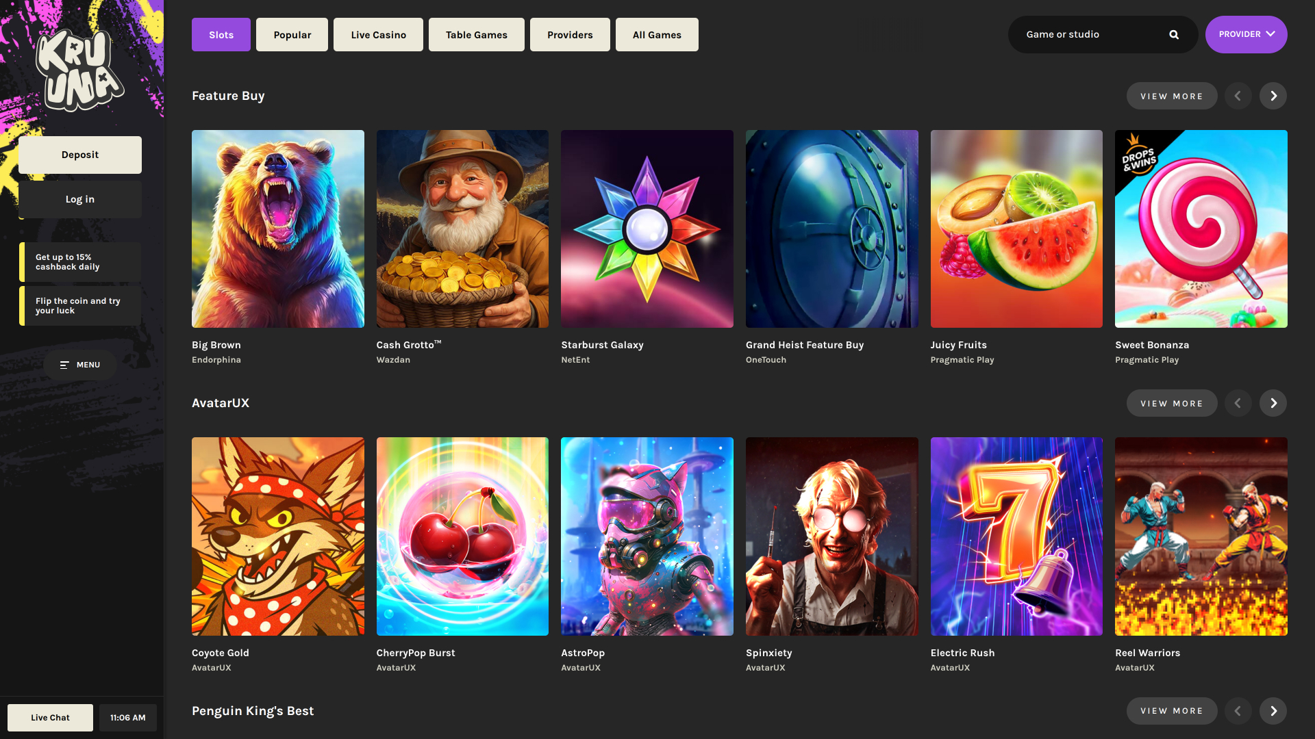 Giochi desktop del Crown Casino