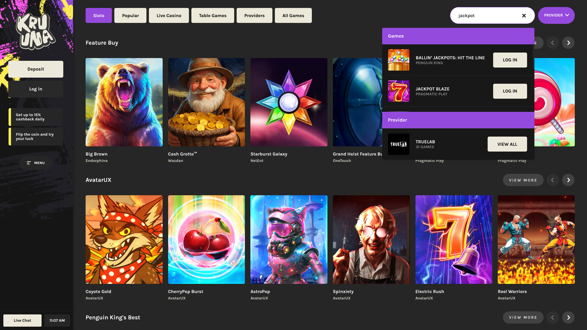 Jackpot desktop del Crown Casino