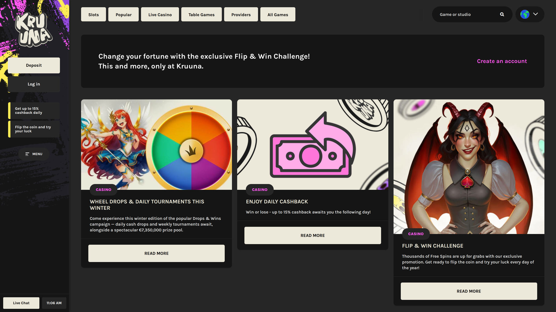 Promozioni desktop del casinò Kruuna