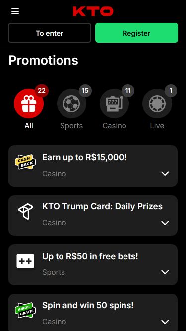 Мобильные акции казино KTO