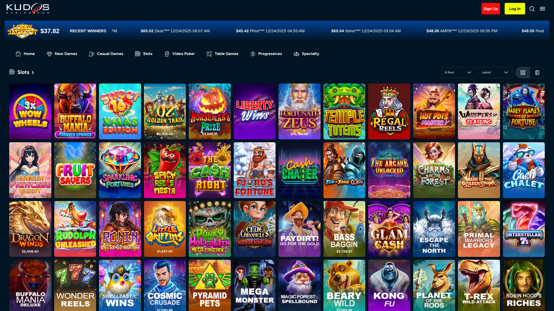 Jeux de casino Kudos sur ordinateur