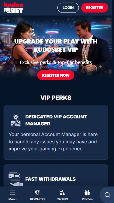 Programa VIP móvil de Kudosbet Casino
