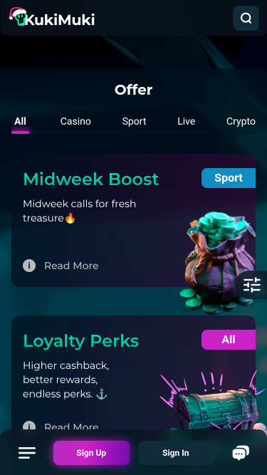 Promociones del Casino KukiMuki