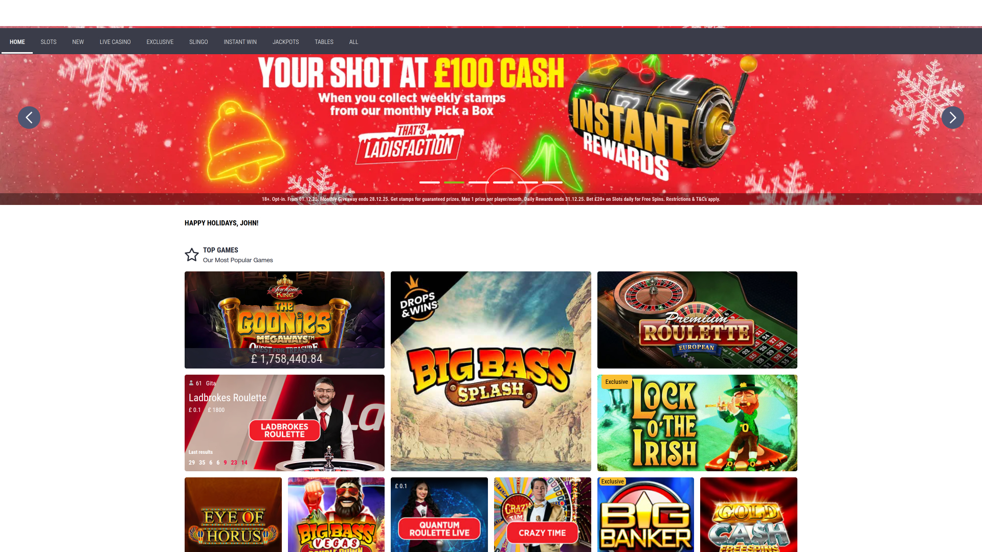 Juegos de escritorio del casino Ladbrokes
