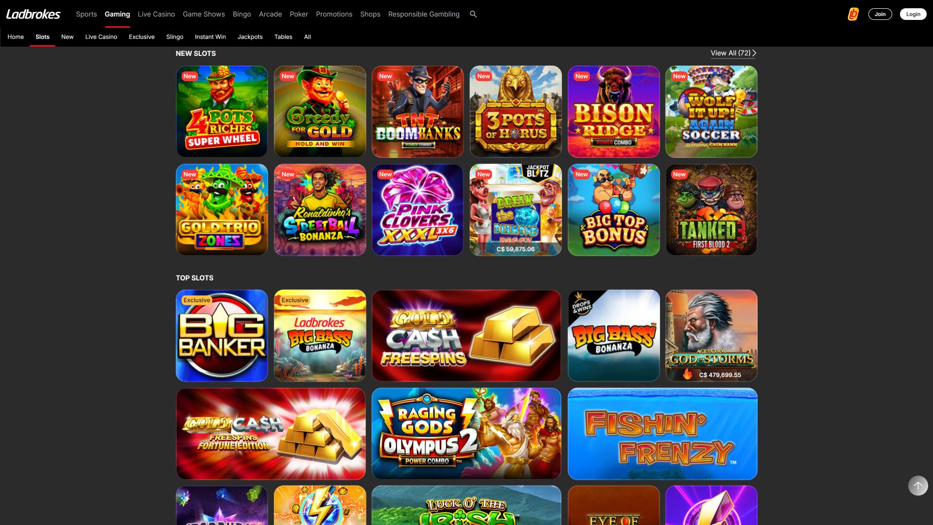 Giochi desktop del casinò Ladbrokes