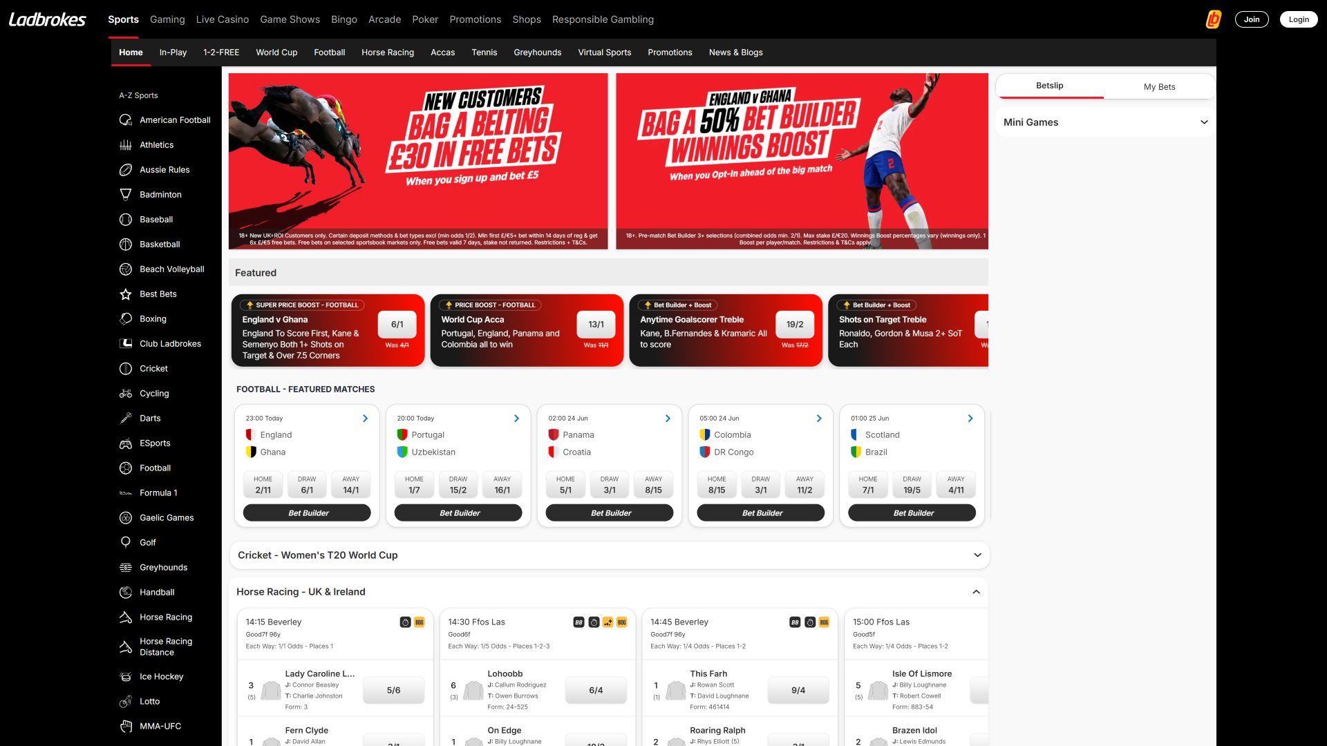 Ladbrokes Casino Sport Desktop