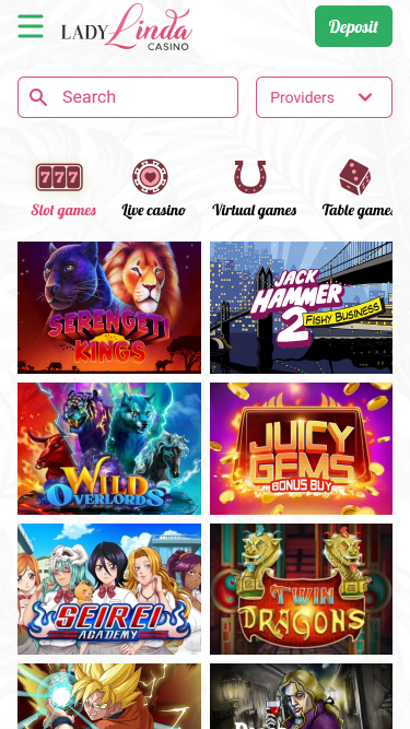 Jeux mobiles de casino Lady Linda