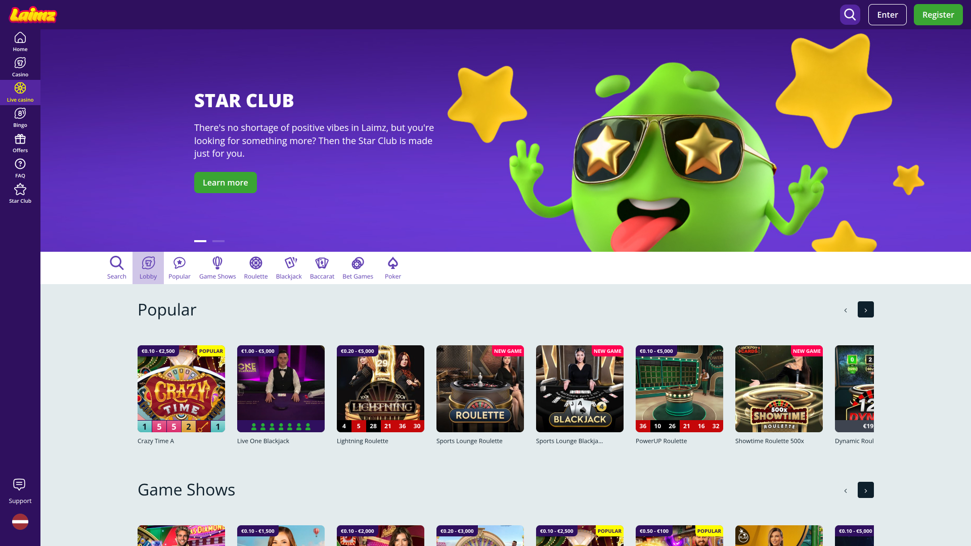 Laimz Desktop Live Dealer