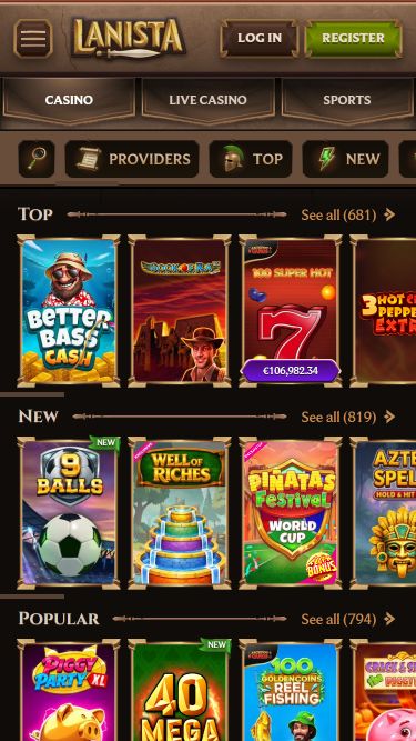 Jeux mobiles de casino Lanista