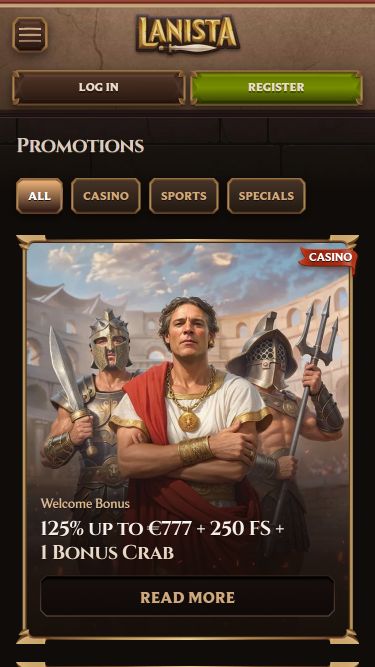 Promotions mobiles du casino Lanista