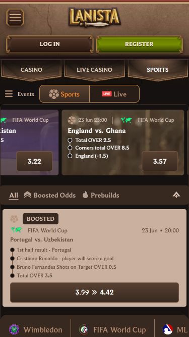 Sports de Lanista Casino pour Mobile