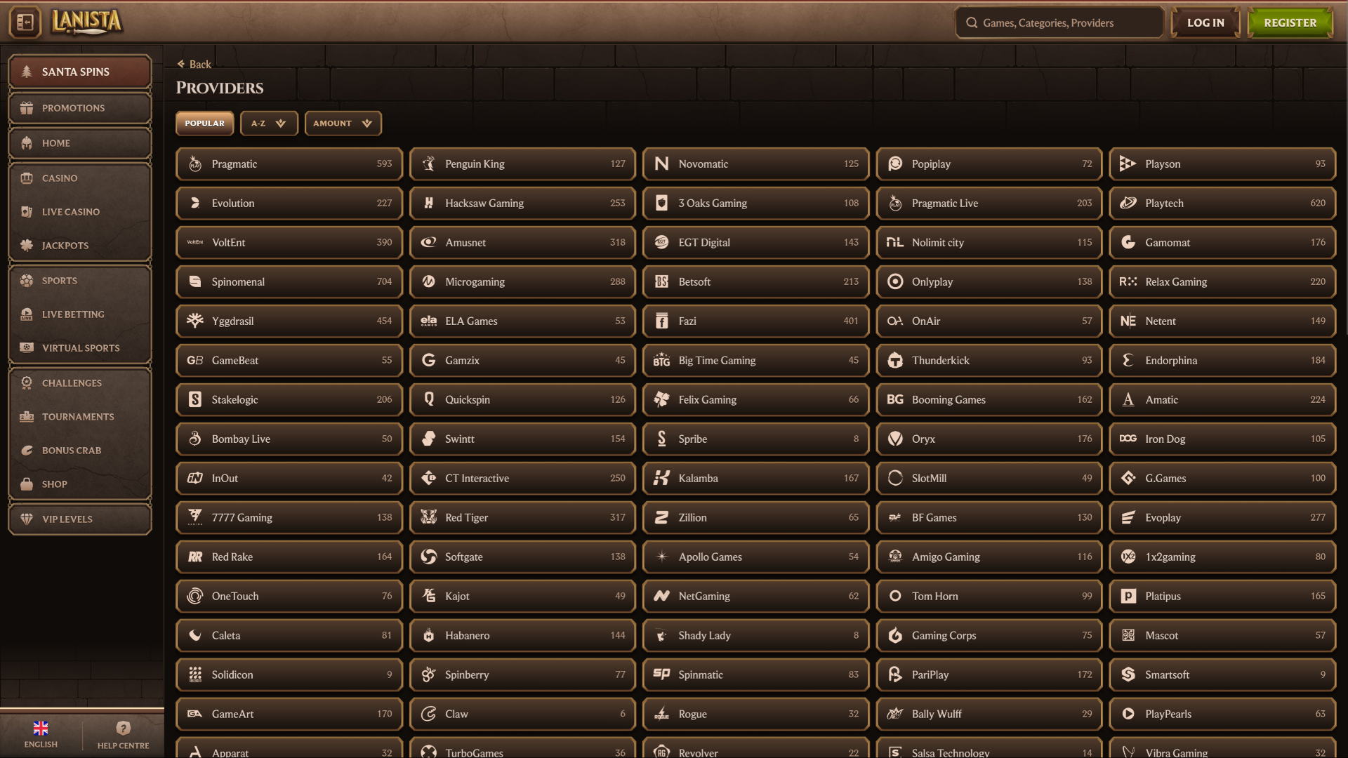 Développeurs de jeux de casino Lanista