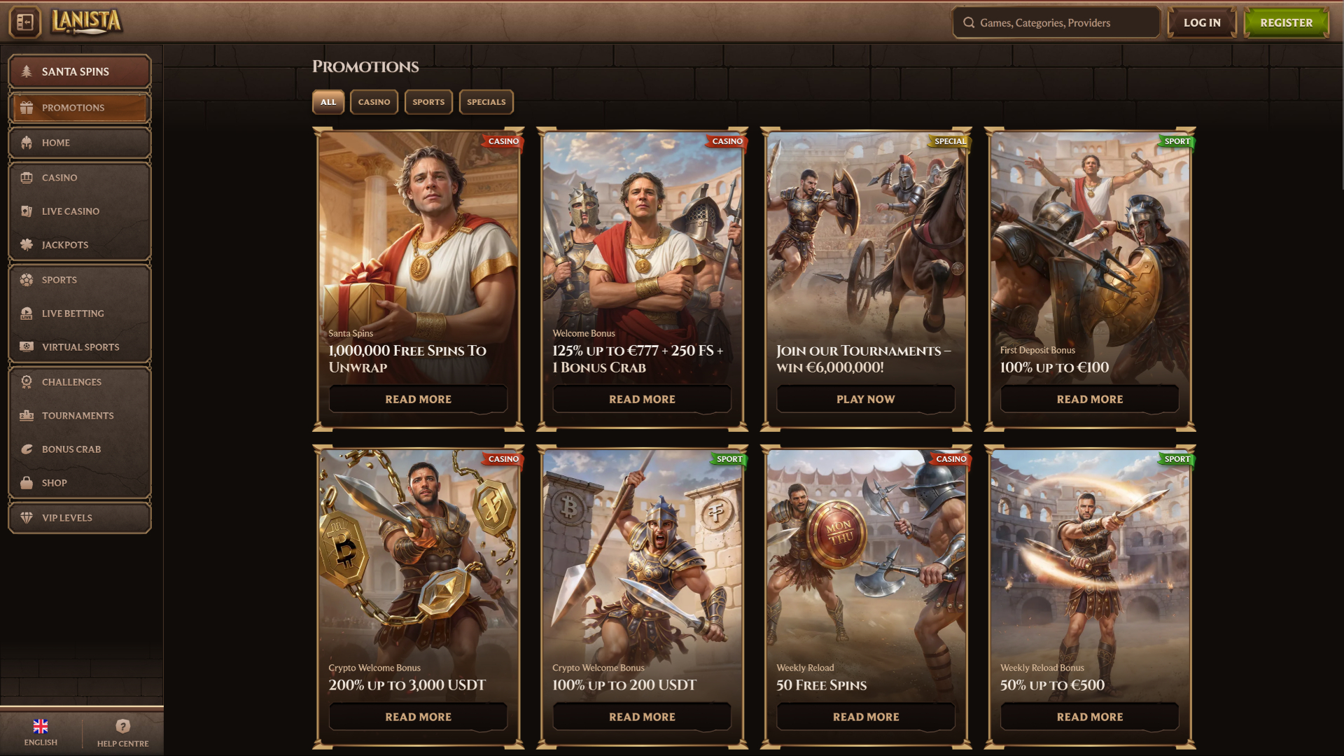 Promotions du casino Lanista