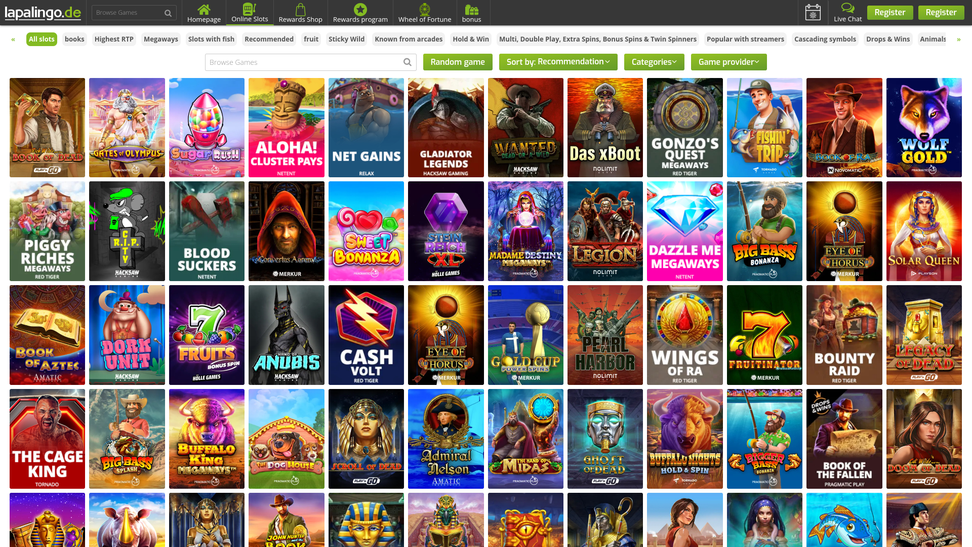 Jeux de bureau du casino Lapalingo