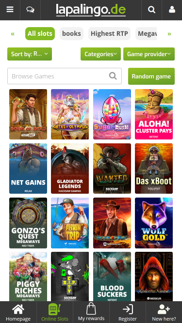 Jeux mobiles de casino Lapalingo