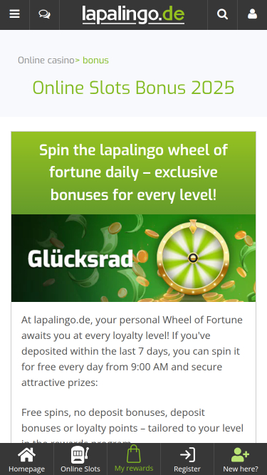 Promotions mobiles du casino Lapalingo