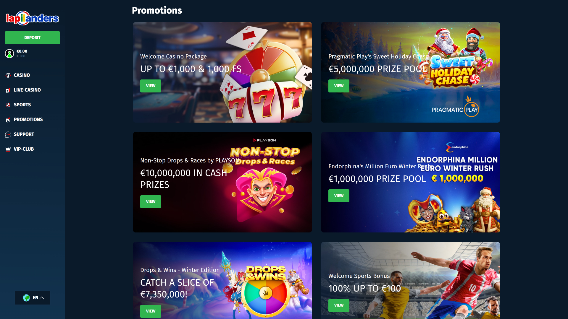 Promotions sur ordinateur au casino Lapilanders