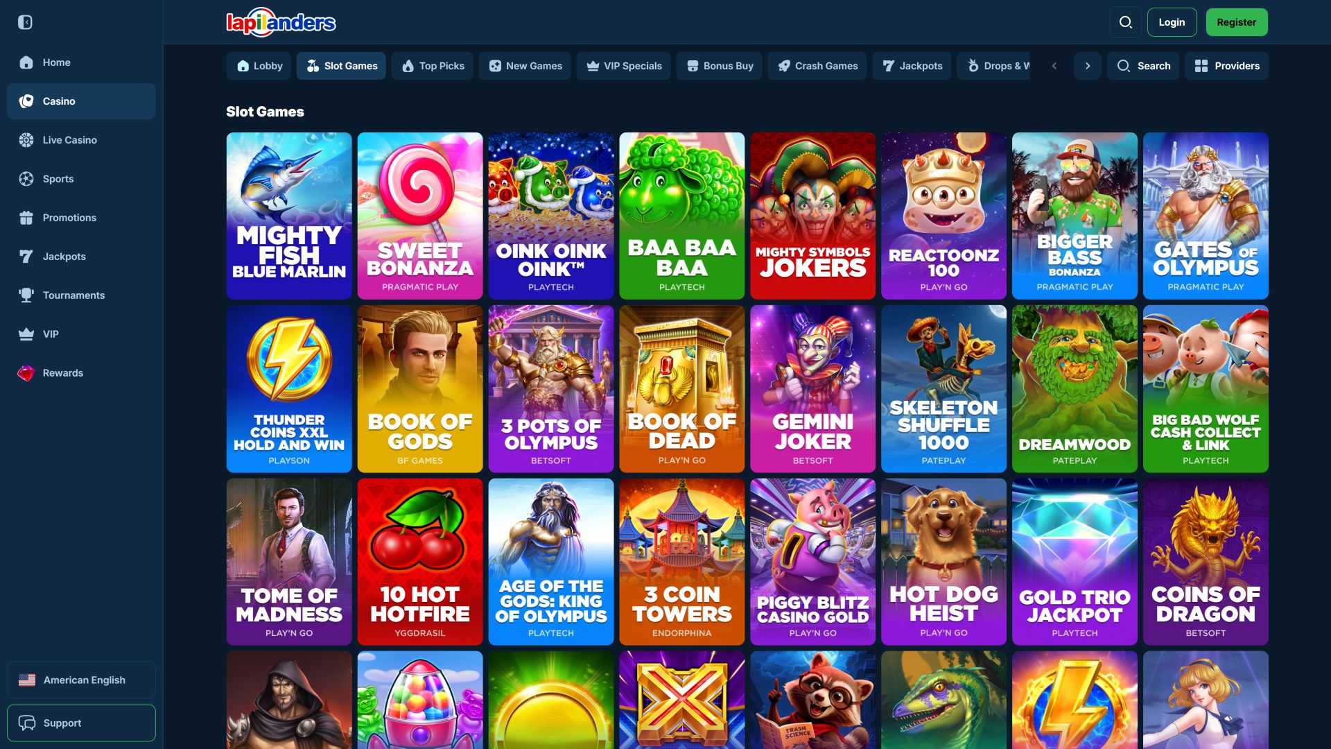 Lapilanders Casino Desktop-Spiele