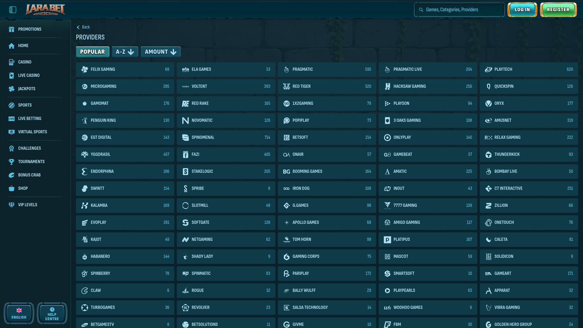 Larabet Casino Desktop-Spieleentwickler