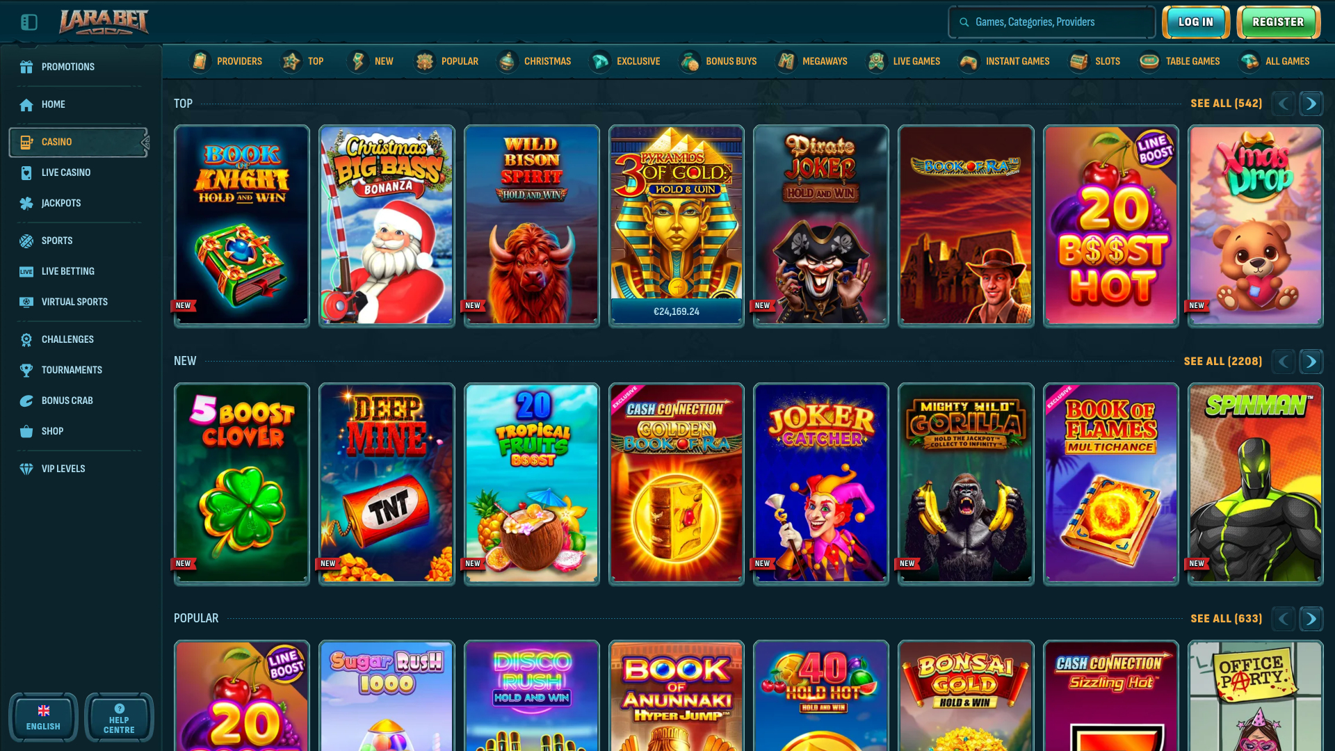 Larabet Casino Desktop-Spiele