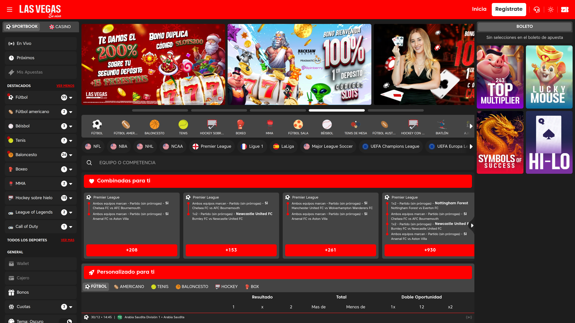 Casino en direct de Las Vegas - Sports sur ordinateur