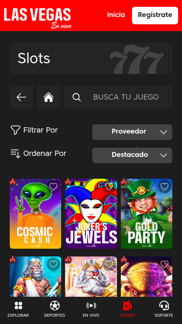 Jeux mobiles de casino en direct de Las Vegas