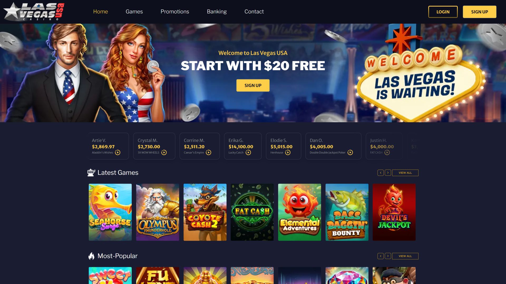 Las Vegas USA Desktop Homepage