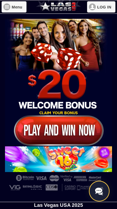 Page d'accueil mobile de Las Vegas, États-Unis