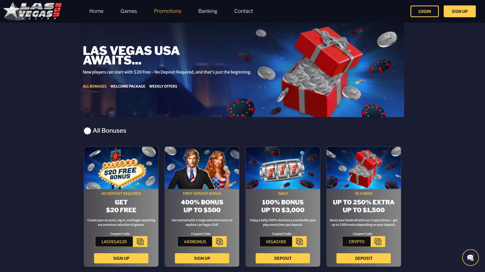 Las Vegas USA Desktop Promotions