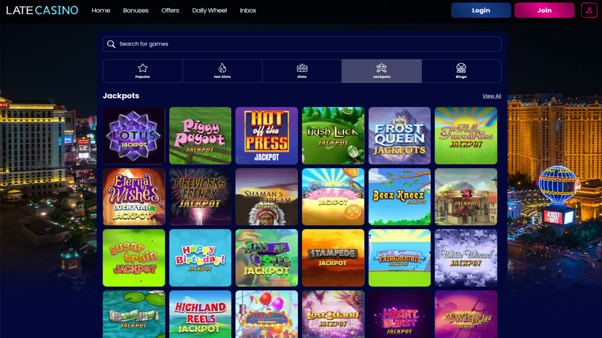 Jackpot de casino tardif sur ordinateur