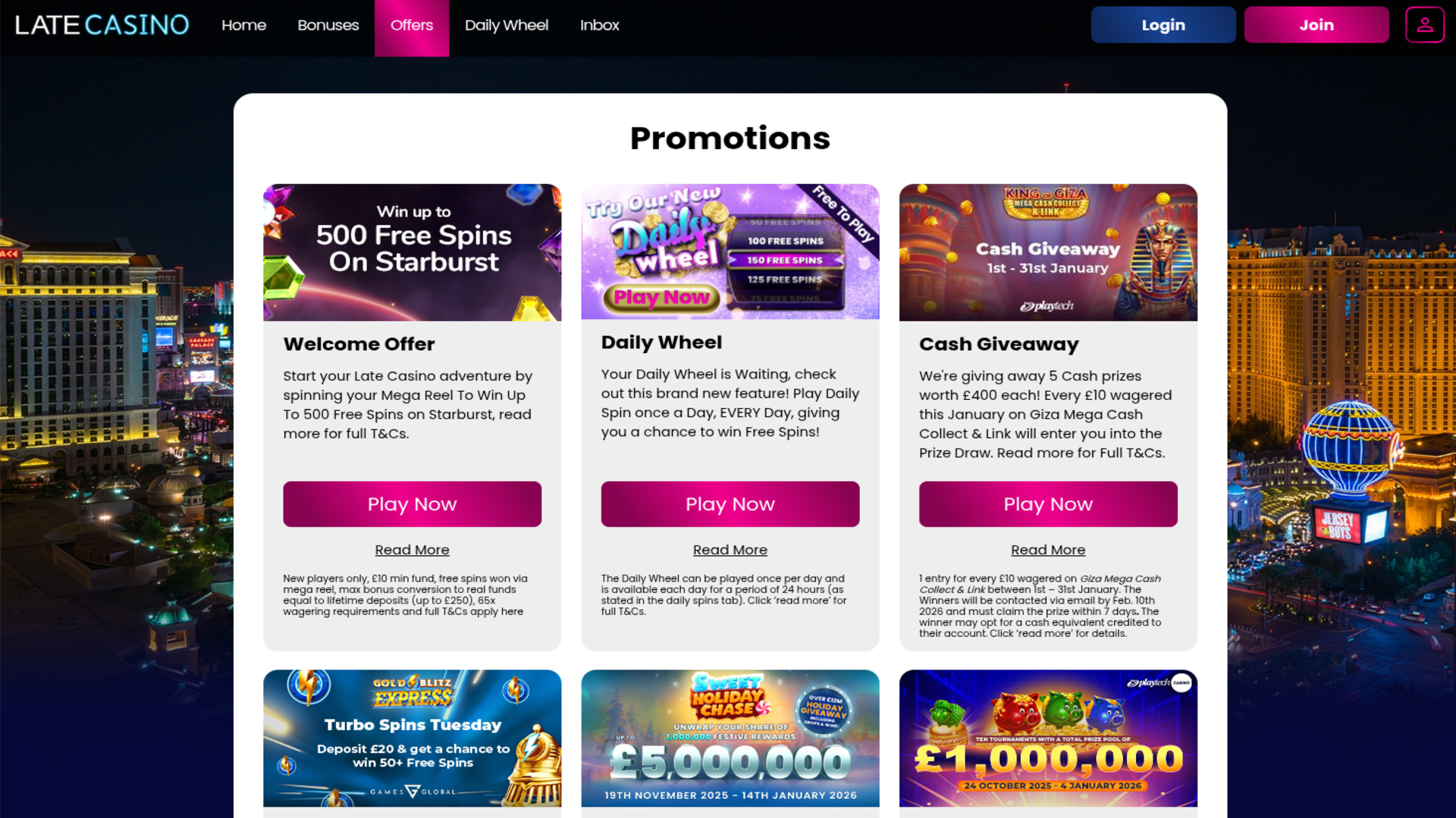 Promotions tardives sur ordinateur de casino