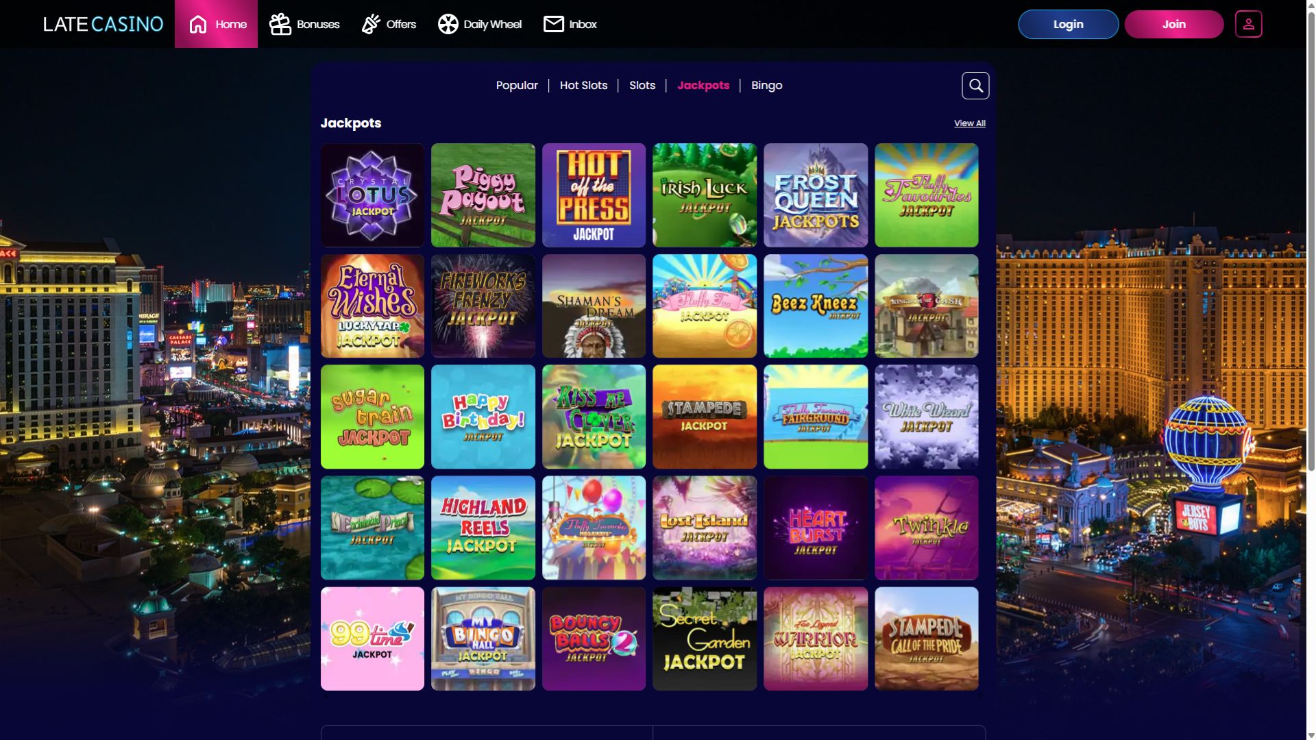 Late Casino Desktop Jackpot