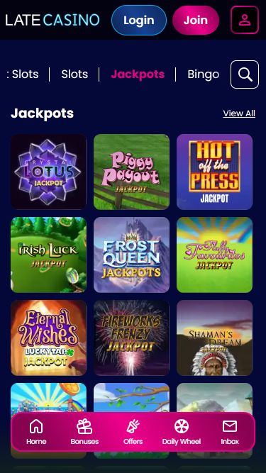 Late Casino Mobile Jackpot