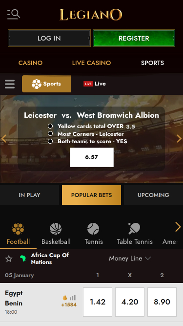 Sports mobiles du casino Legiano