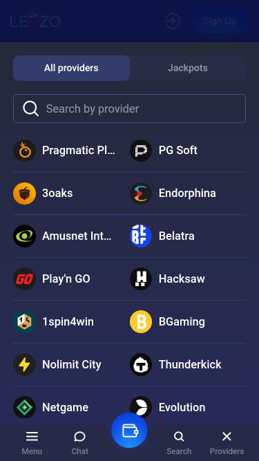 Développeurs de jeux mobiles Legzo Casino