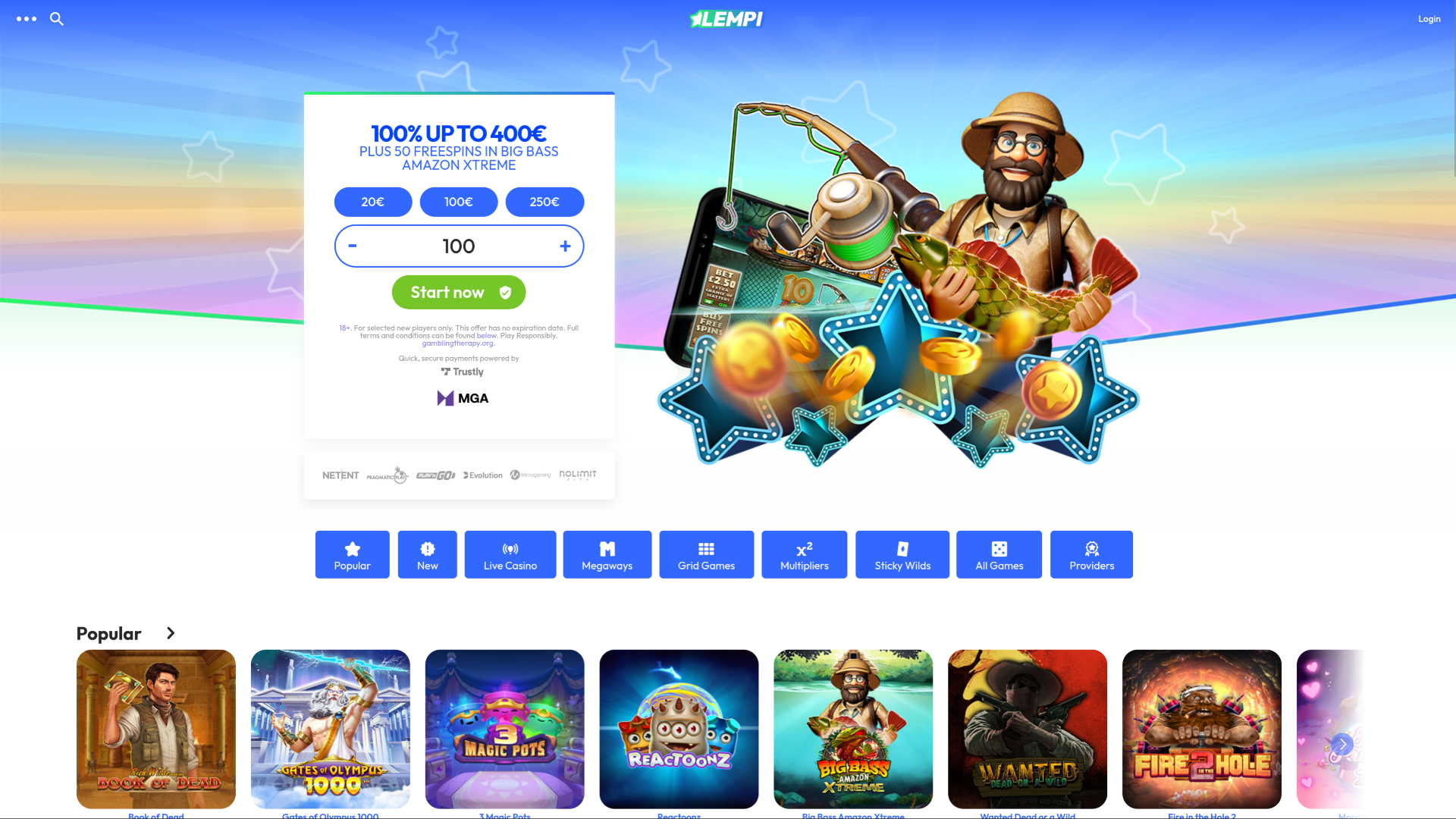Lempi Casino Desktop-Startseite